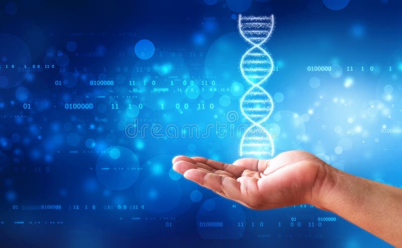 DNA and genetics research concept, medical abstract background