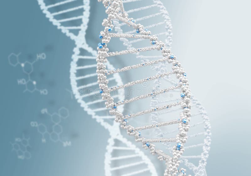 DNA helix against the colored background stock illustration