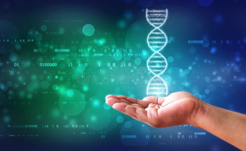 DNA i genetyka badamy pojęcie, medyczny abstrakcjonistyczny tło zdjęcie stock