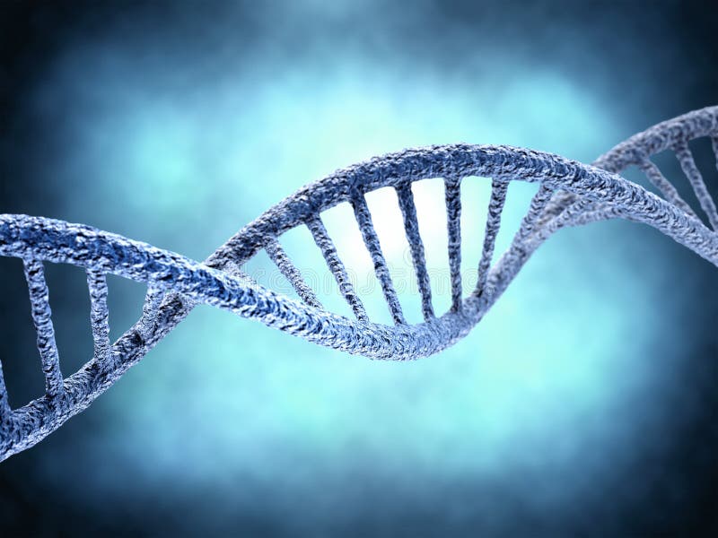 DNA molekuła nad abstrakcjonistycznym tłem ilustracji