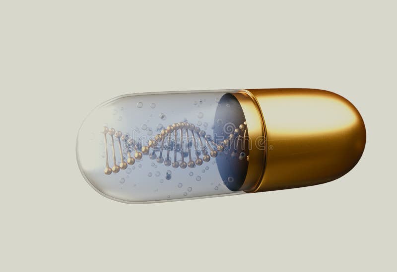 DNA-schroef binnen pillencapsules die 3d illustratie bevinden zich stock afbeelding DNA-schroef binnen pillencapsules die 3d illustratie bevinden zich stock afbeelding
