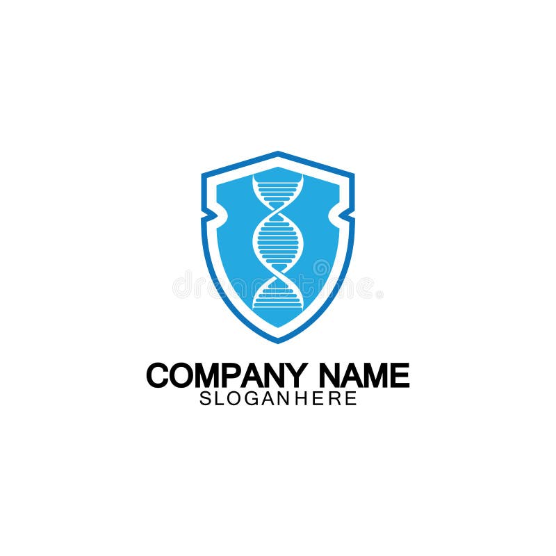 DNA shield logo icon design-vector royalty free illustration