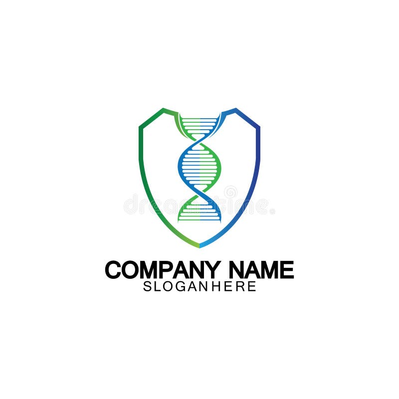 DNA shield logo icon design-vector royalty free illustration