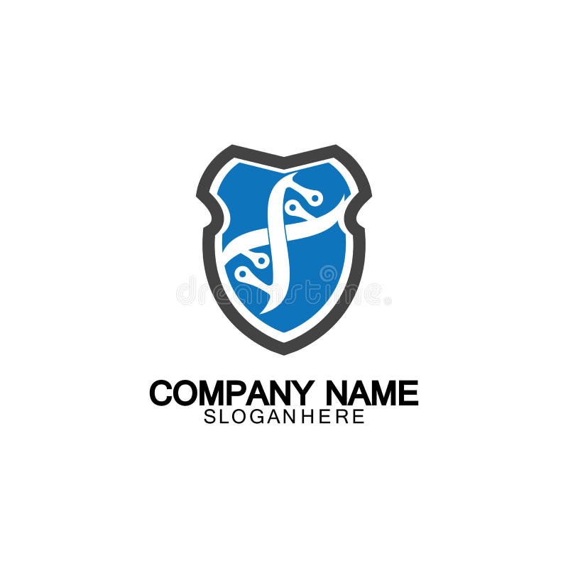 DNA shield logo icon design-vector vector illustration