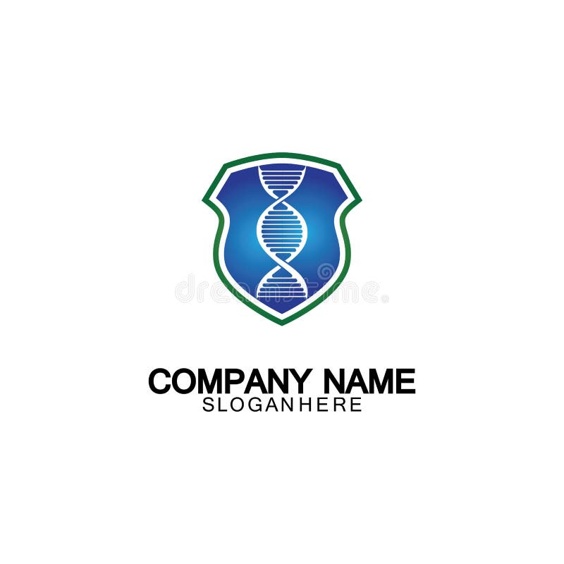 DNA shield logo icon design-vector royalty free illustration