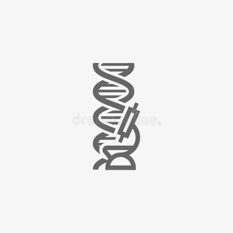 Dna z mikroskopu wektoru ikoną royalty ilustracja