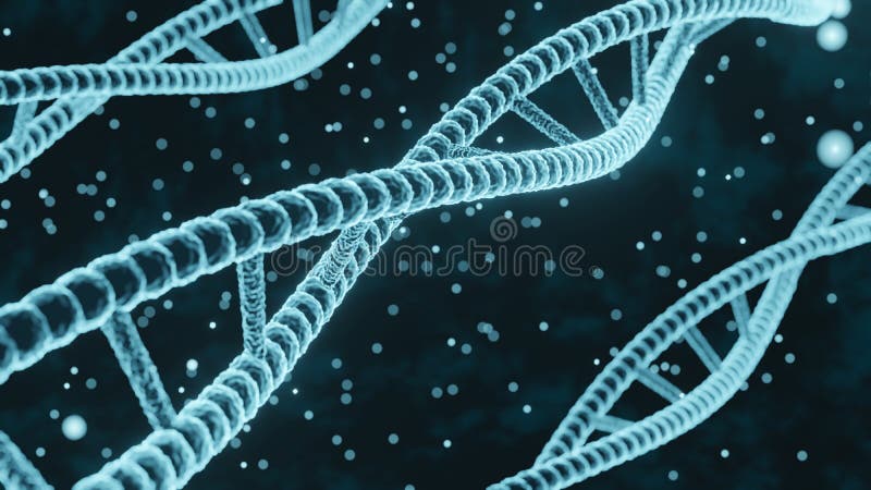 DNA分子蓝色3d呈现抽象背景 库存例证 DNA分子蓝色3d呈现抽象背景 库存例证