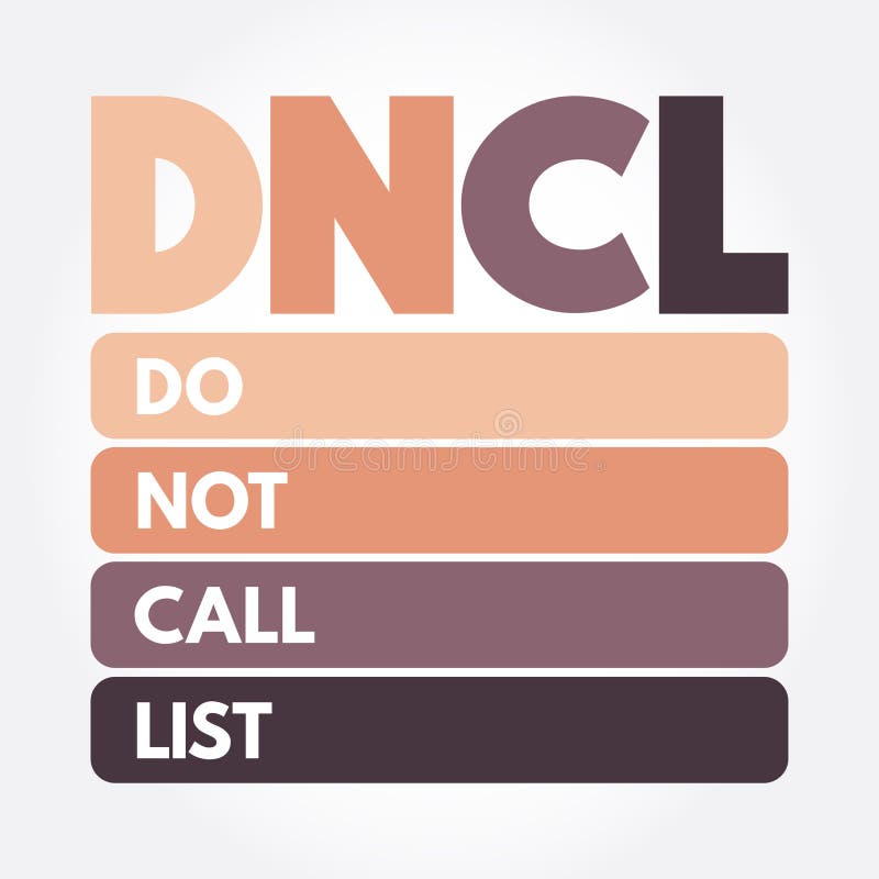 DNCL Do Not Call List Acronym, Business Concept Background Stock Illustration Illustration