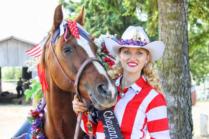 Dnia Niepodległości rodeo królowej Cheyenne Rosander portret zdjęcia stock
