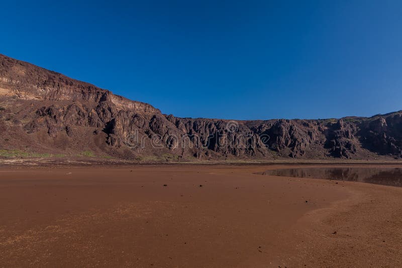 Dno kaldera Al Wahbah krater, Arabia Saudyjska fotografia royalty free Dno kaldera Al Wahbah krater, Arabia Saudyjska fotografia royalty free