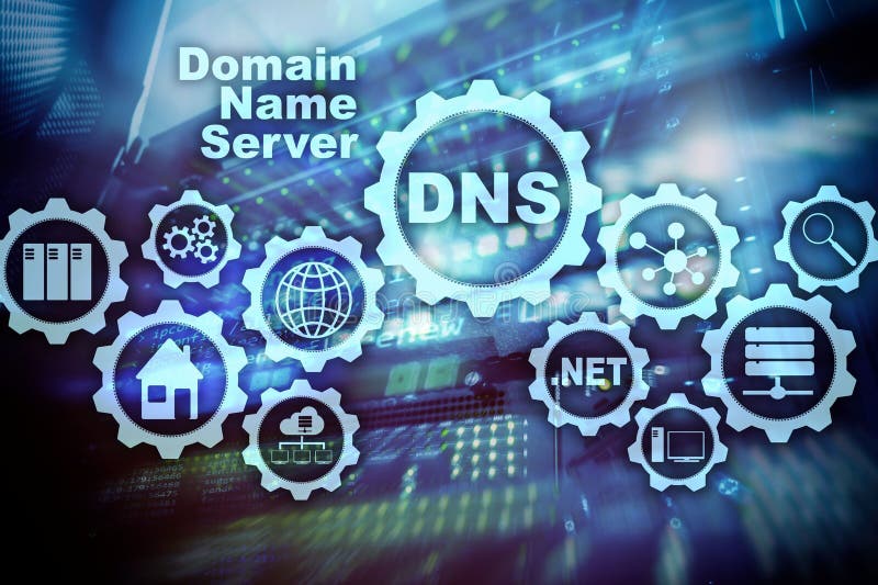 DNS. Domain Name System. Network  Communication Stock Illustration