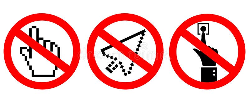 Do not click or touch vector sign royalty free illustration