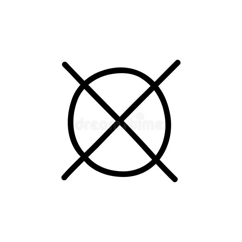 Do Not Dry Clean Symbol Doodle Icon, Vector Color Line Illustration