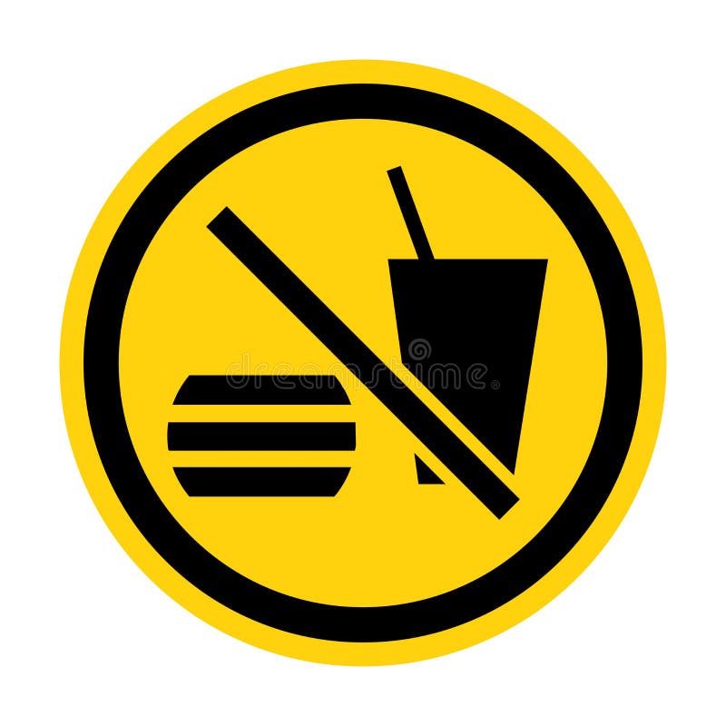 Do Not Eating or Drinking Symbol Stock Vector Illustration of