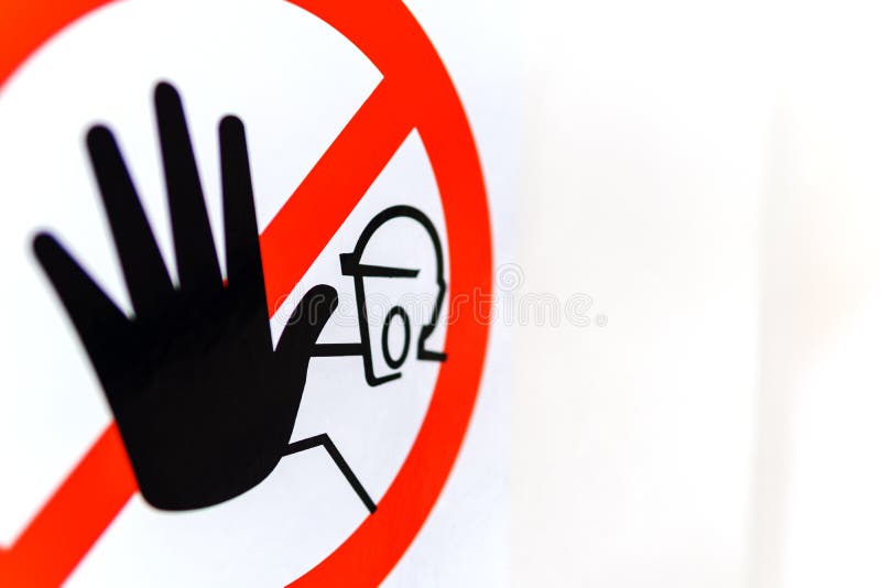 Do Not Enter The Symbol Sign Photo On The White Wall Stock Image Image Of Fire Grey