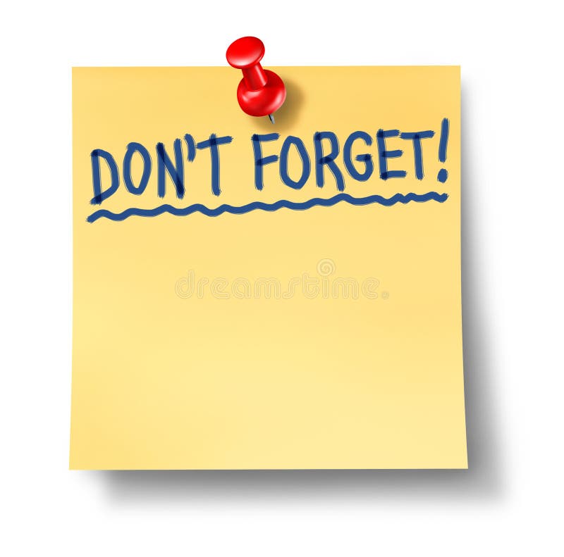 Do Not Forget Don T Reminder Alzheimers Stock Photo - Image of yellow, writing: 17808436