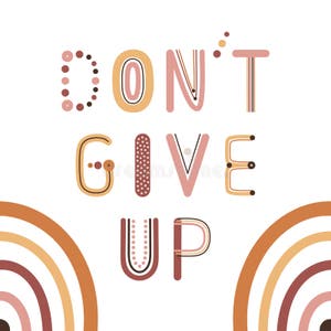 Do Not Give Up Quote Boho Wall Decor Prints With Rainbow Letters 