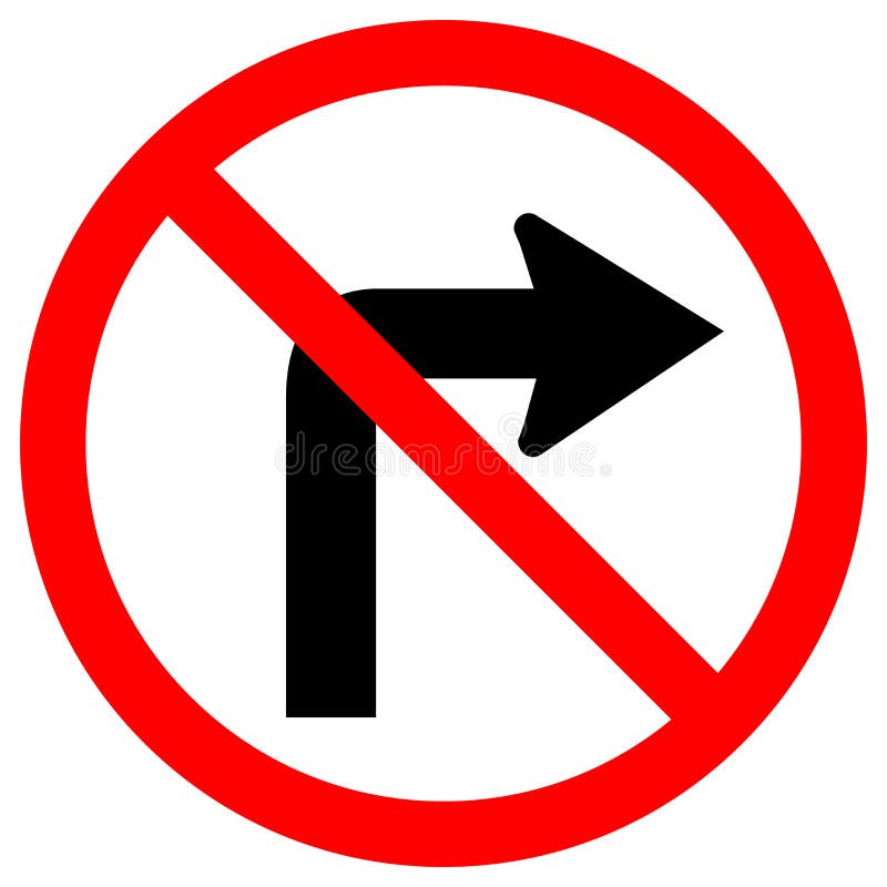 Do Not U-Turn Right Traffic Sign,Vector Illustration, Isolate on White ...