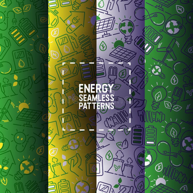 Do poder sem emenda do teste padrão do vetor da eletricidade energia elétrica dos bulbos do contexto da ilustração dos painéis so ilustração stock Do poder sem emenda do teste padrão do vetor da eletricidade energia elétrica dos bulbos do contexto da ilustração dos painéis so ilustração stock
