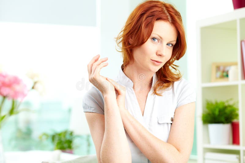 Doamnă roșcată stock photos