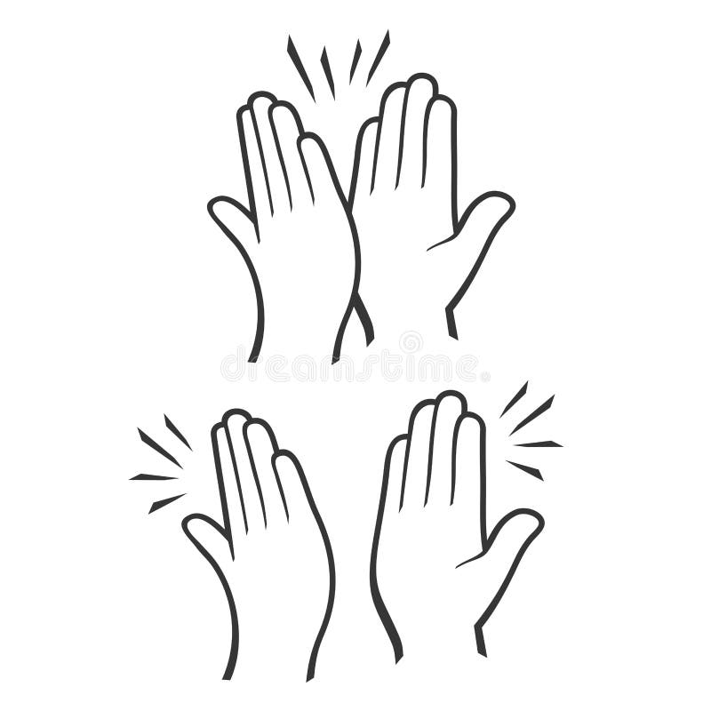 Two Hands Giving a High Five Icons Set. Vector illustration. Two Hands Giving a High Five Icons Set. Vector illustration