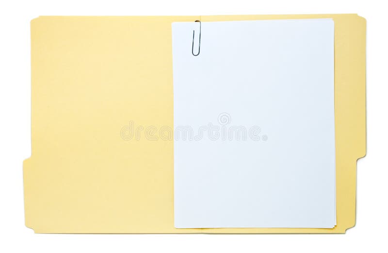 Dobrador com documento isolado no branco