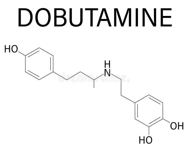 Dobutamine Molecule. Skeletal Formula. Stock Vector - Illustration of .