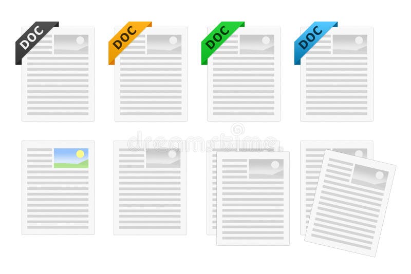 DOC Document icon set