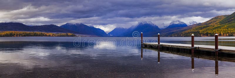 Clouds Dock And Lake In Autumn Stock Photo Image Of Serenity Scenic