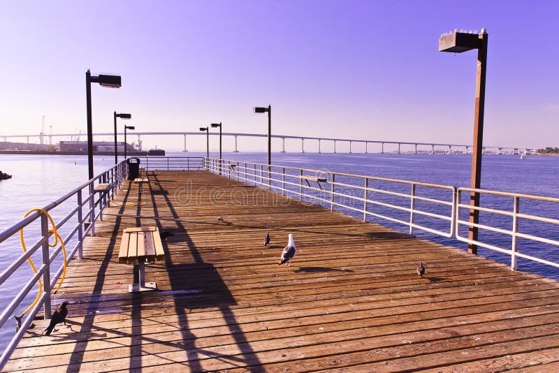 Dock over San Diego Bay stock image. Image of peaceful 17884597