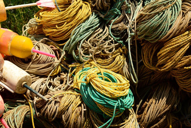 Dock voll des Seils benutzt im Fischenhandel stockbilder Dock voll des Seils benutzt im Fischenhandel stockbilder