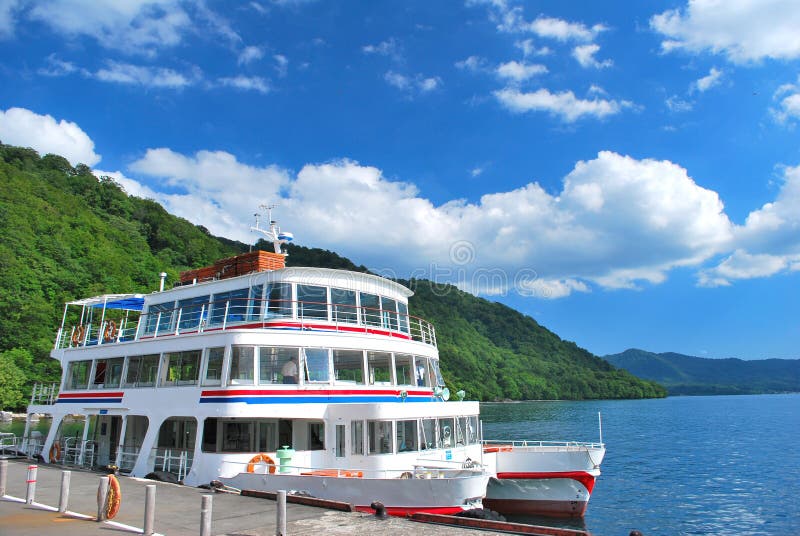 Docked passenger ship stock image