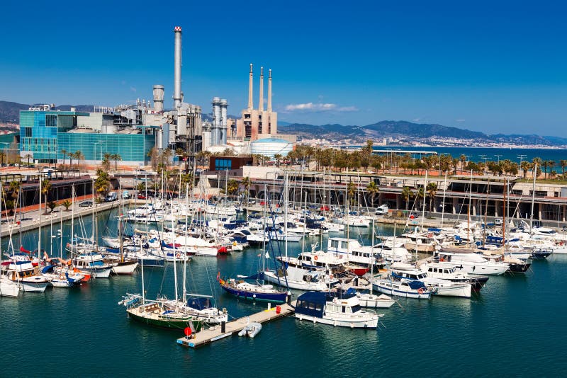 yachts docked in barcelona