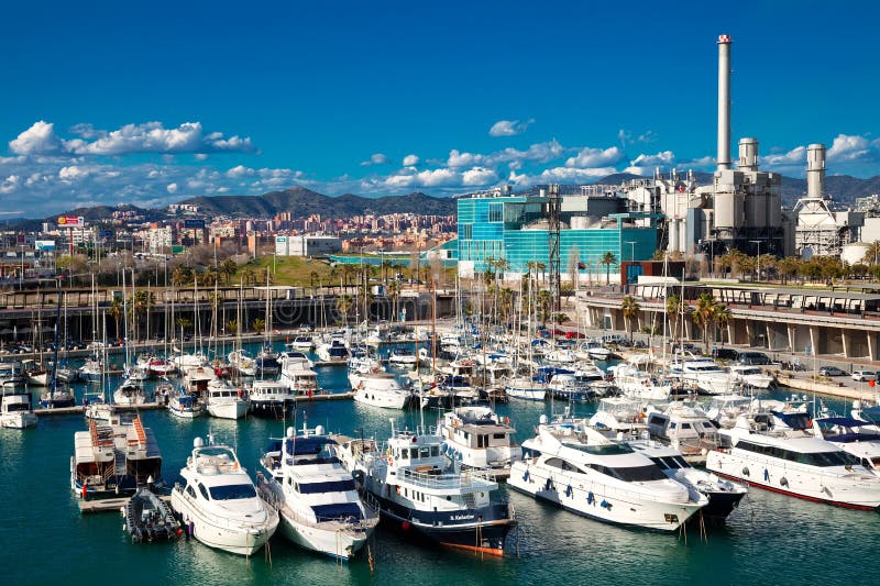 yachts docked in barcelona