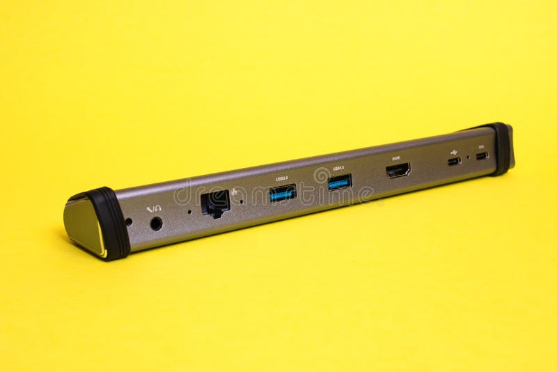 Docking Station with Different Connectors for Computer Stock Photo