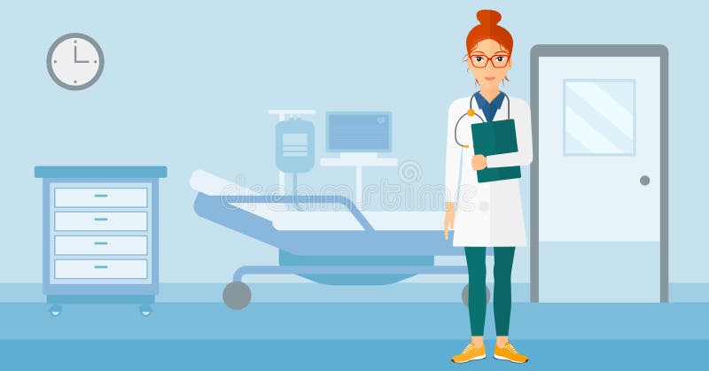 Docteur dans la salle d'hôpital illustration de vecteur Docteur dans la salle d'hôpital illustration de vecteur
