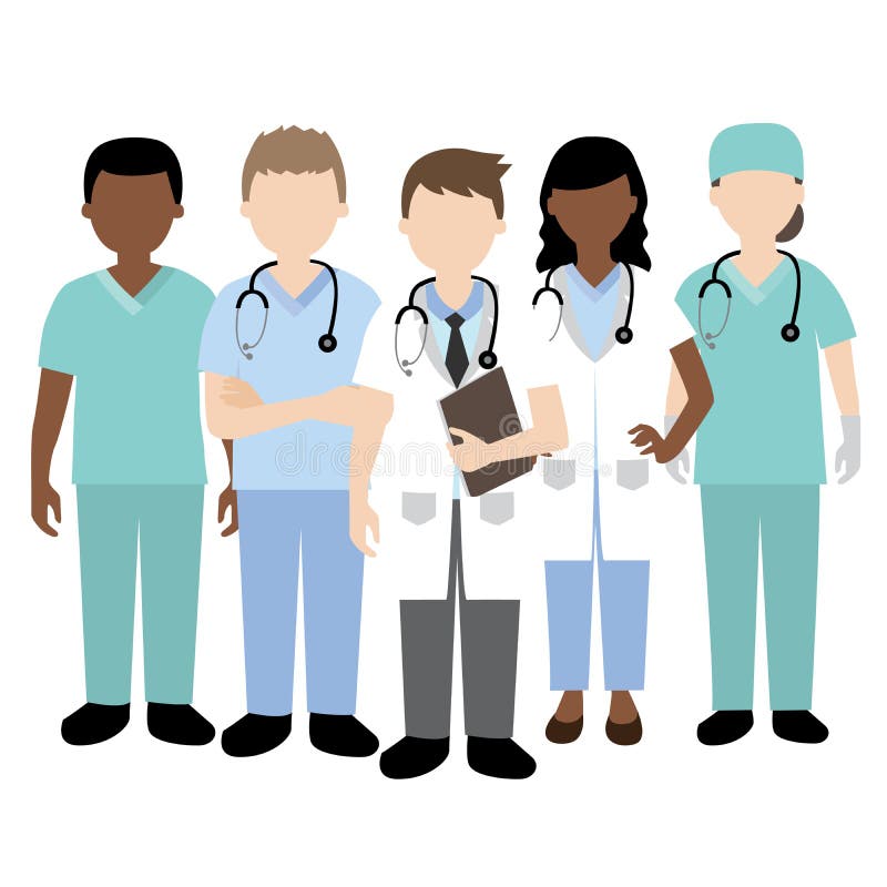Docteur et équipe médicale illustration de vecteur. Illustration du