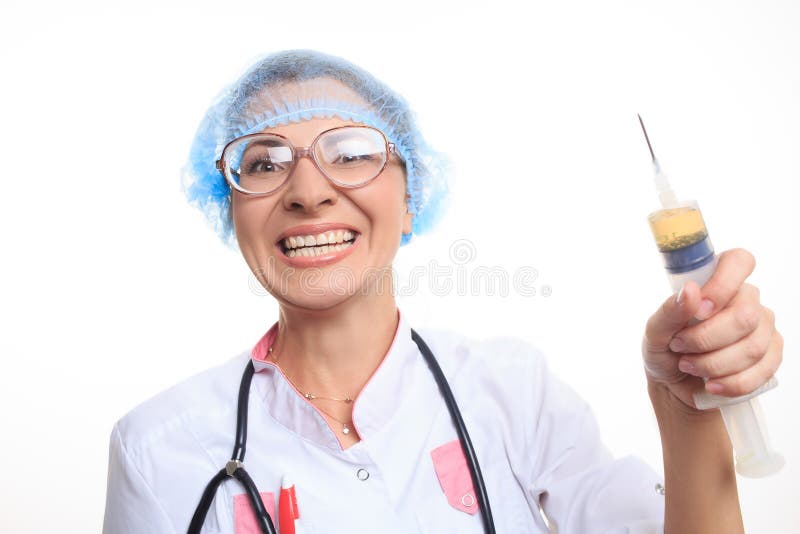 Docteur Mauvais Avec La Grande Seringue Photo stock - Image du injection,  humeur: 60614476
