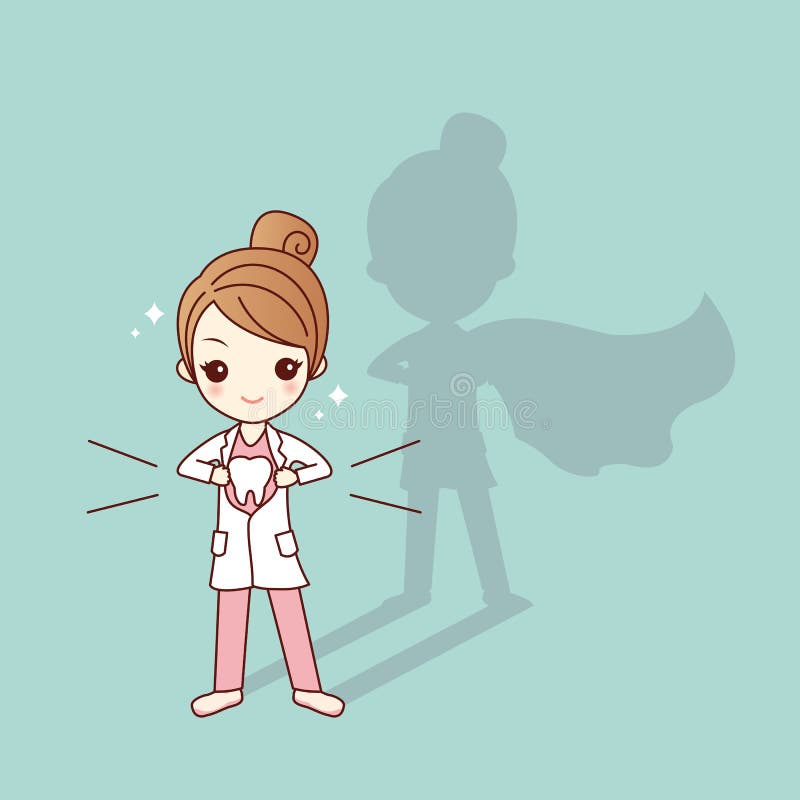 Docteur superbe de dentiste de bande dessinée mignonne illustration libre de droits Docteur superbe de dentiste de bande dessinée mignonne illustration libre de droits