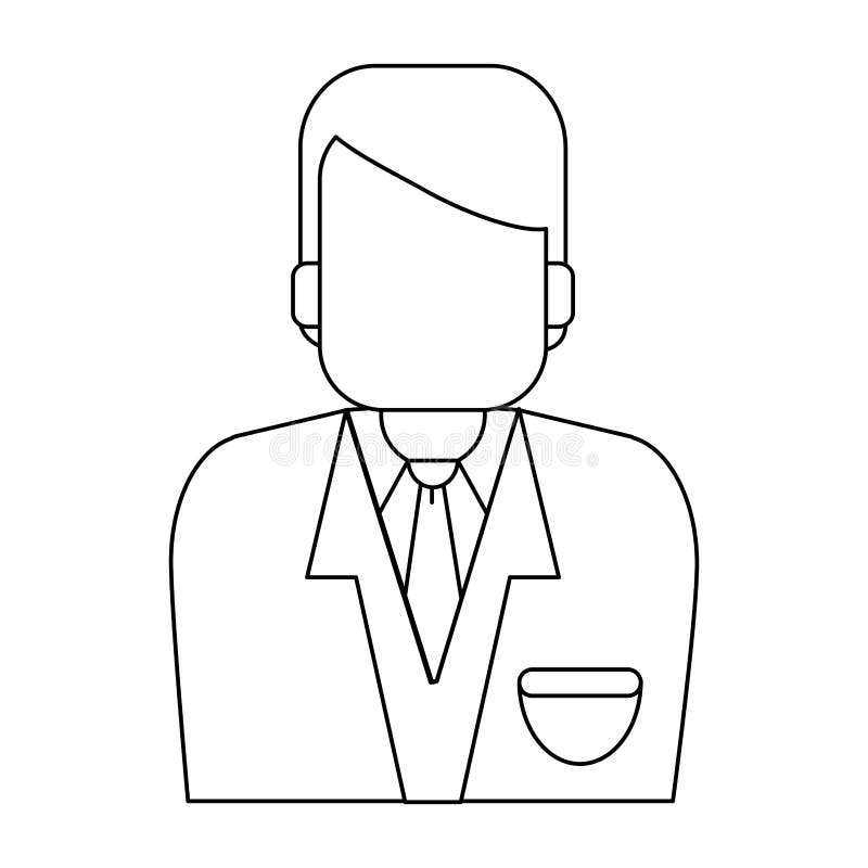 Doctor avatar profile in black and white vector illustration