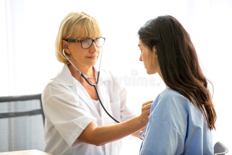 Doctor Check Up and Discuss with Patient in Clinic or Doctor Talk with  Women Patient in Hospital Stock Image - Image of coronavirus, checkup:  172005249