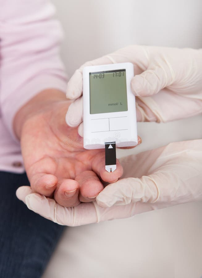 Doctor Checking Blood Sugar Level Stock Image Image of level