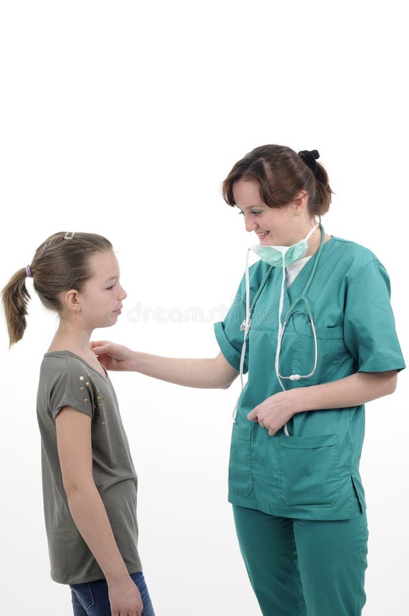 Doctor communicating with teenager