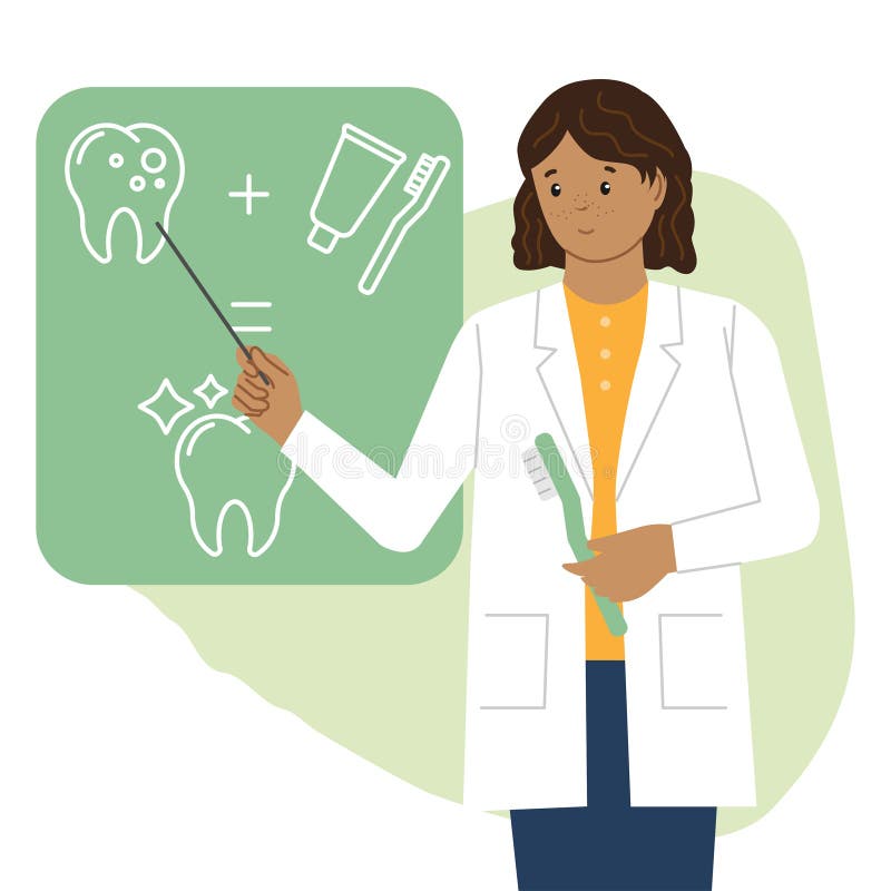 Woman Dentist. International Doctor`s Day Stock Vector Illustration