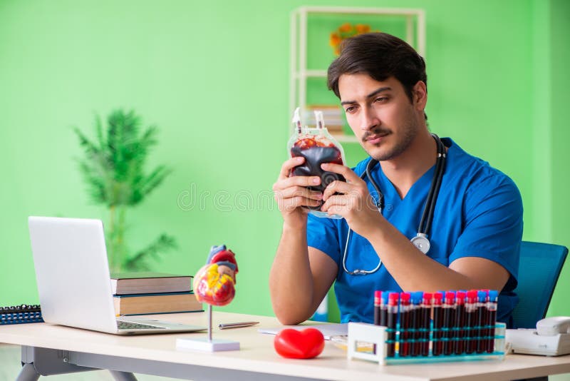 The Doctor Doing Blood Analysis in the Lab Stock Image Image of