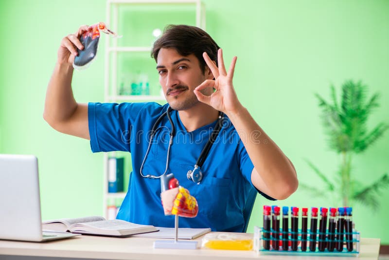 The Doctor Doing Blood Analysis in the Lab Stock Photo Image of