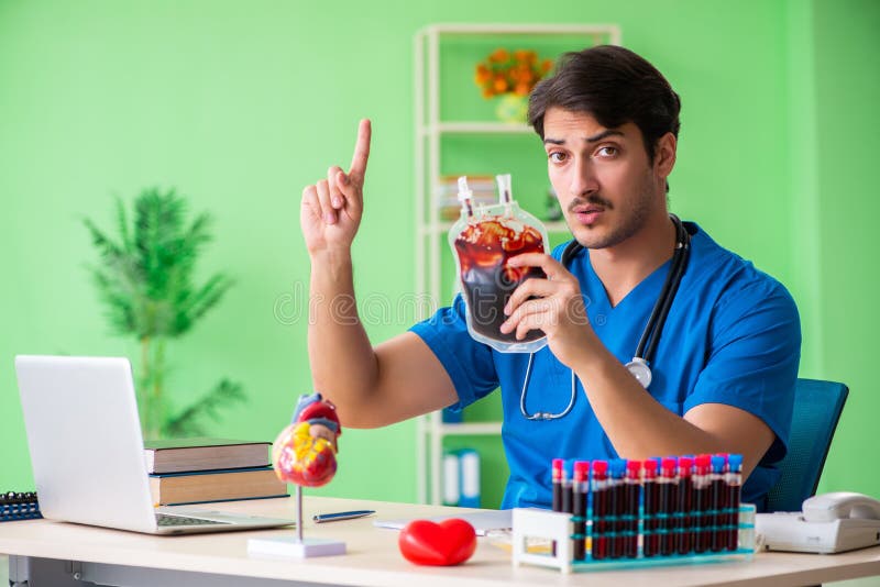 The Doctor Doing Blood Analysis in the Lab Stock Photo Image of