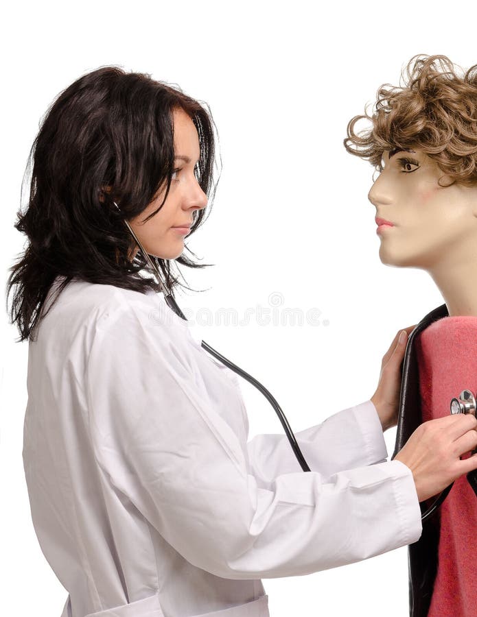 Doctor Examining a Mannequin Stock Image Image of clinic, examine