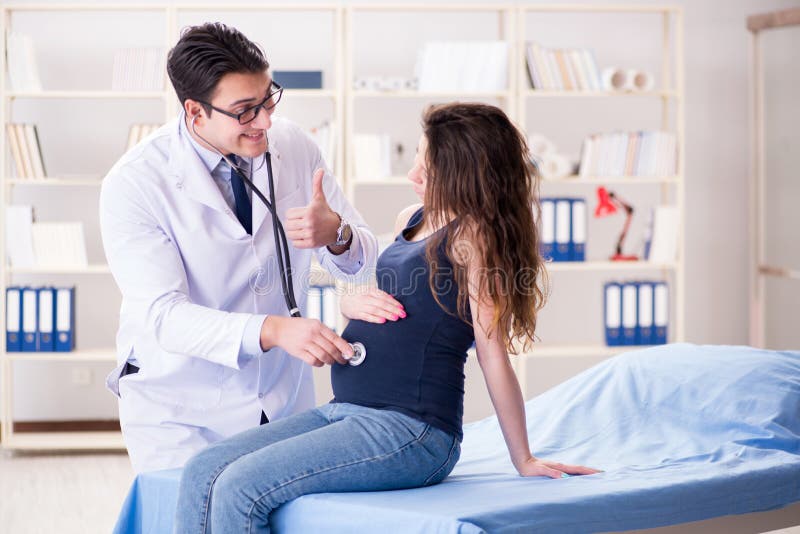 The Doctor Examining Pregnant Woman Patient Stock Image Image Of
