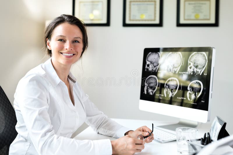 Doctor female office royaltyfria foton